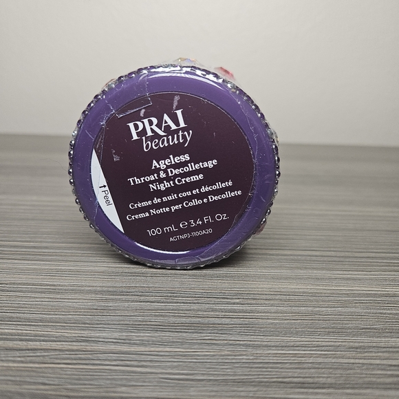Prai Ageless Beauty Throat & Décolletage Night Crème Purple Studded Jar 3.4oz - Picture 3 of 3
